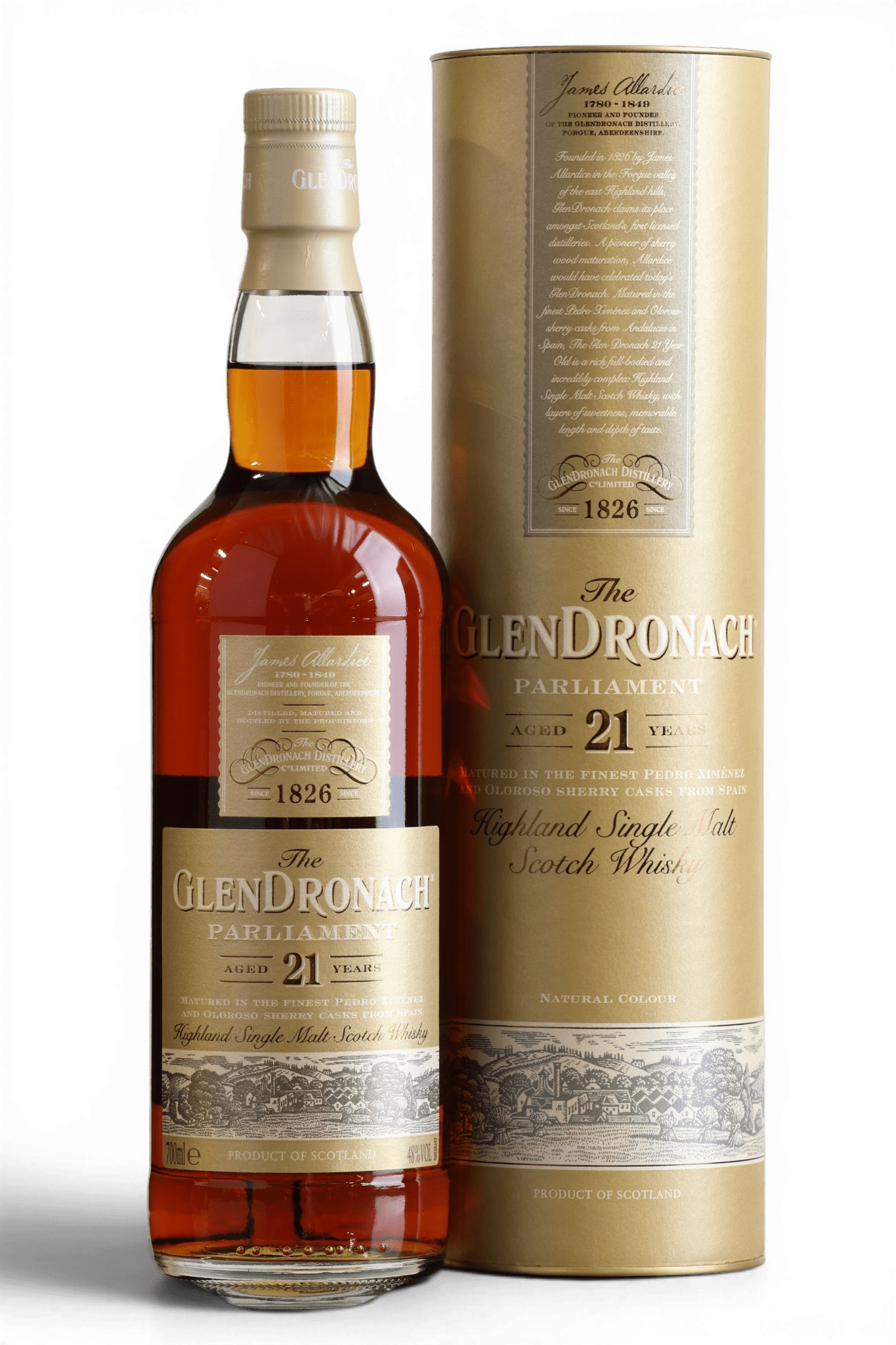 GlenDronach 21 Year Old Parliament Single Malt Scotch Whisky | 70cl, 48% ABV - Just Spirits Co