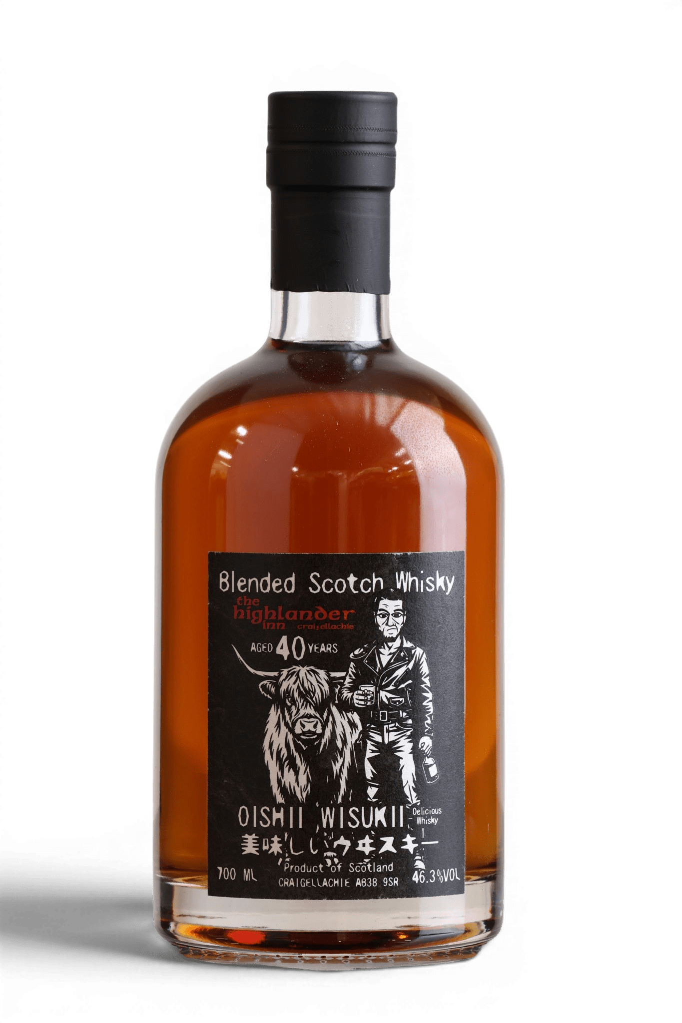 Oishii Wisukii 40 Year Old 2026 | The Highlander Inn Blended Scotch Whisky | 70cl, 46.3% ABV - Just Spirits Co