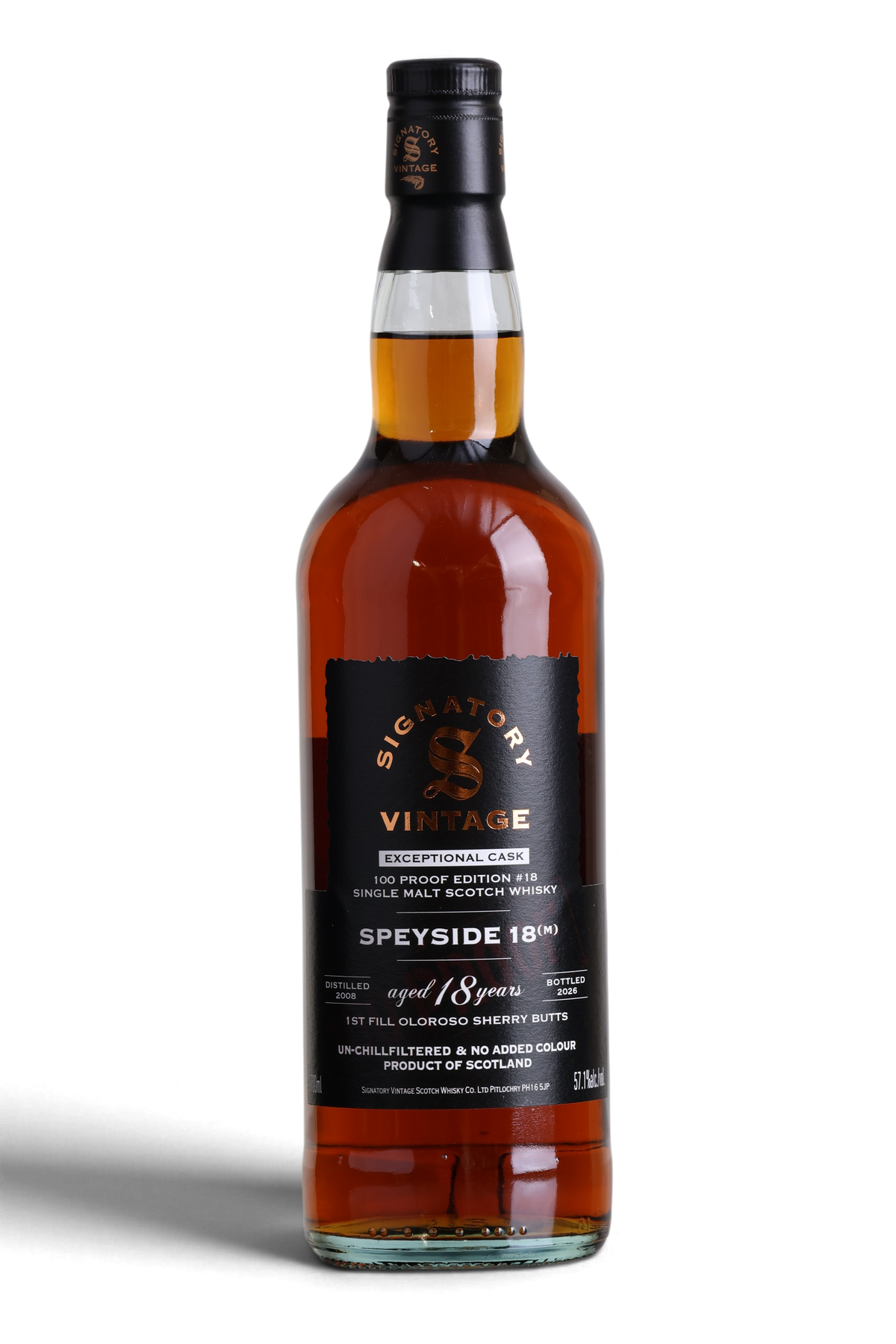 Speyside (M) 18 Year Old 2008 | Signatory 100 Proof Exceptional Cask Edition No.18 | 70cl 57.1%