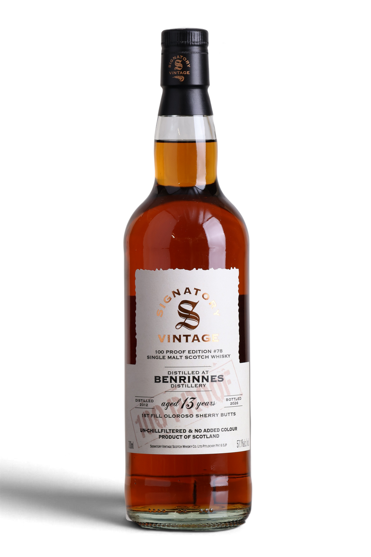 Benrinnes 13 Year Old 2012 | Signatory 100 Proof Edition No.78 | 70cl 57.1%