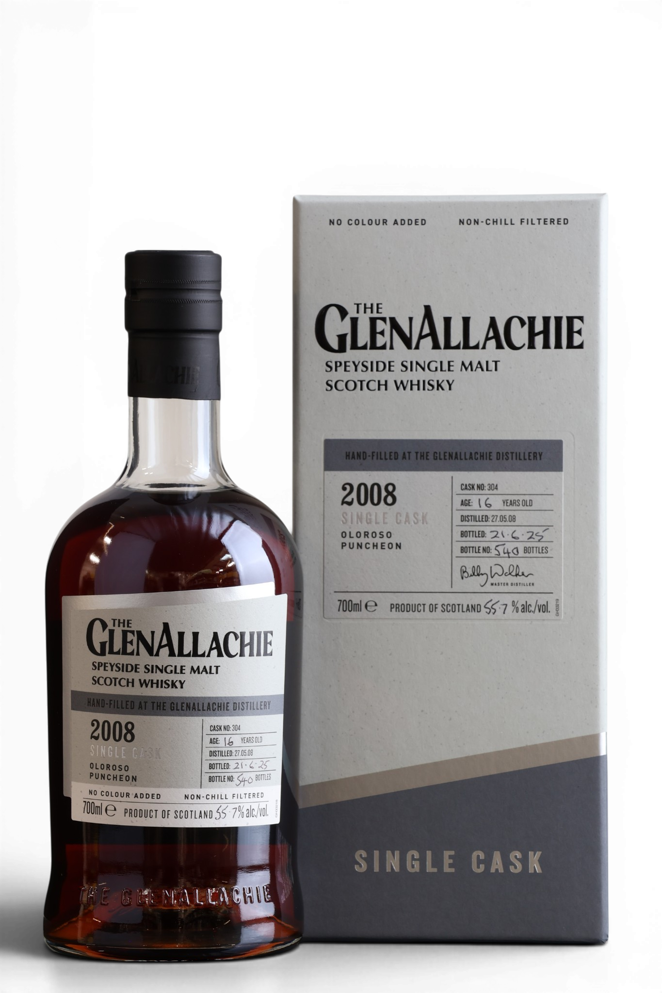 GlenAllachie 16 Year Old 2008 | Hand Filled Single Cask No.304 | 70cl, 55.7% ABV