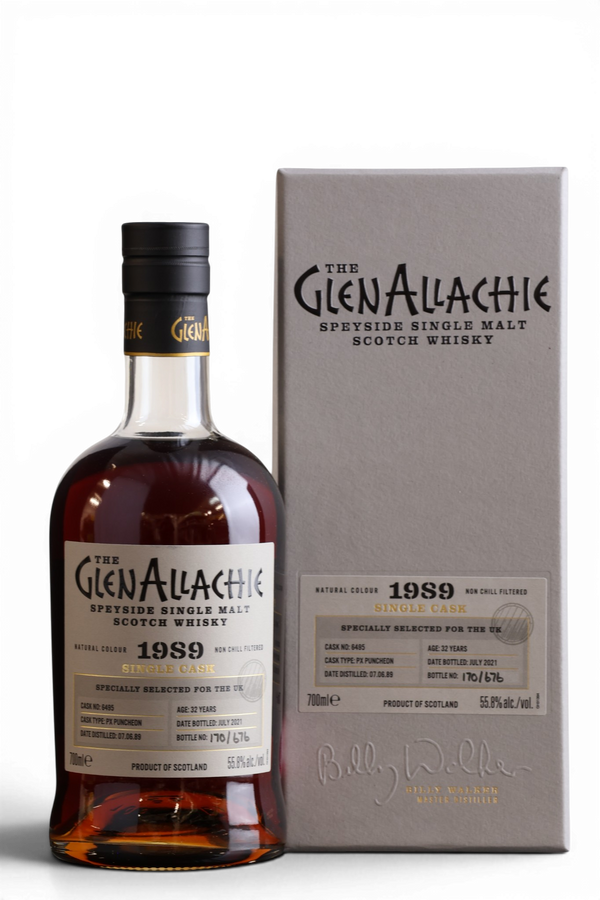 GlenAllachie 32 Year Old 1989 | Single Cask No.6495 | UK Exclusive | 70cl, 55.8% ABV