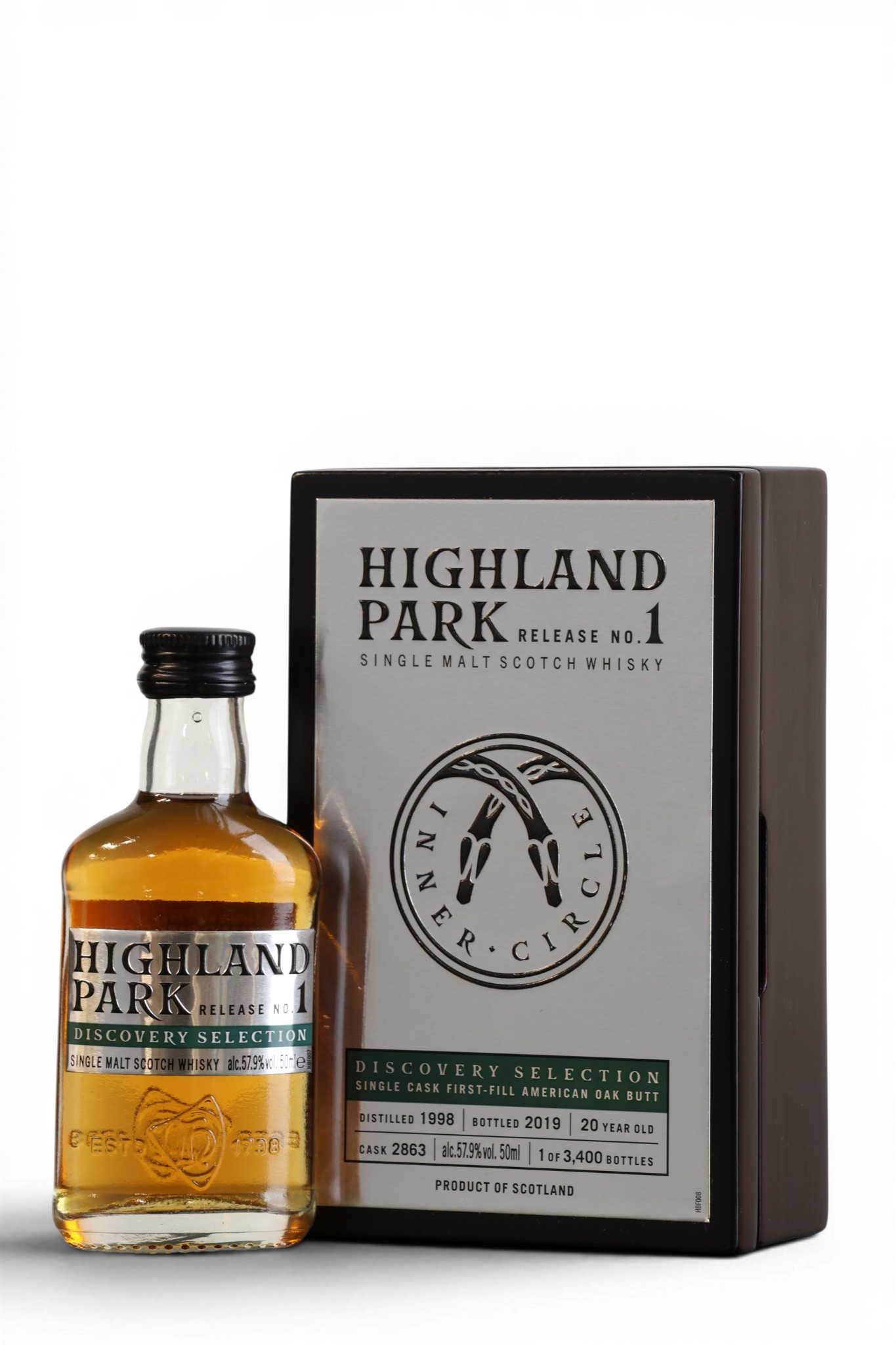 Highland Park 20 Year Old 1998 Discovery Selection Release No.1 Single Malt Scotch Whisky Miniature 5cl 57.9%