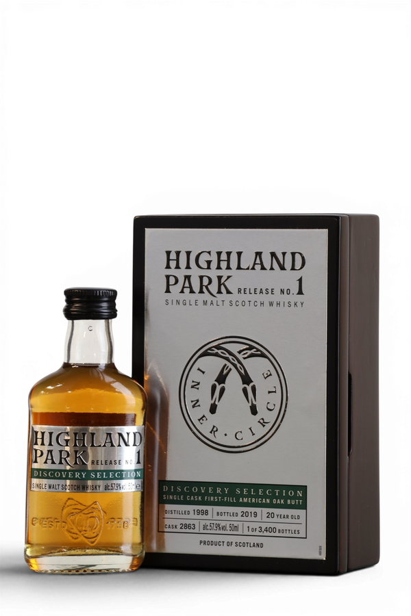 Highland Park 20 Year Old 1998 Discovery Selection Release No.1 Single Malt Scotch Whisky Miniature 5cl 57.9%