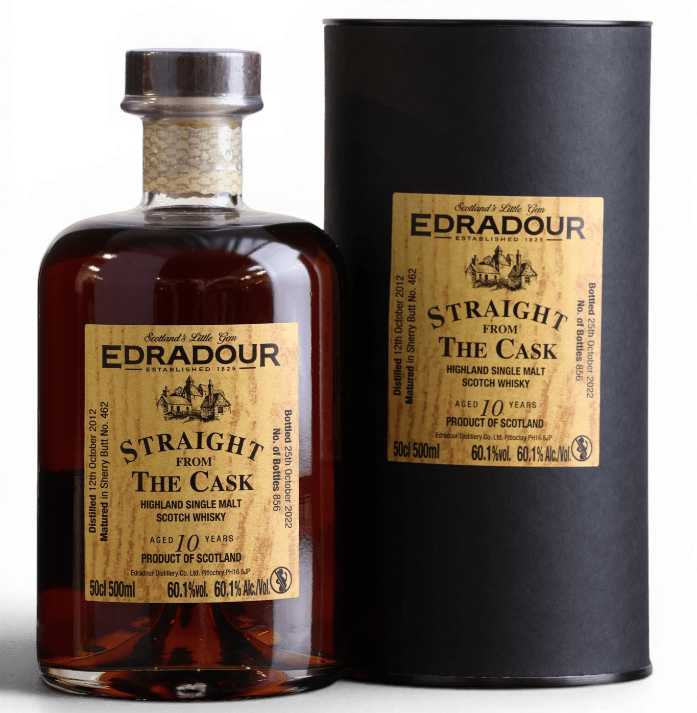 Edradour 10 Year Old 2012 | Straight from the Cask | Sherry Butt No.462 | 50cl, 60.1% ABV - Just Whisky Online Shop