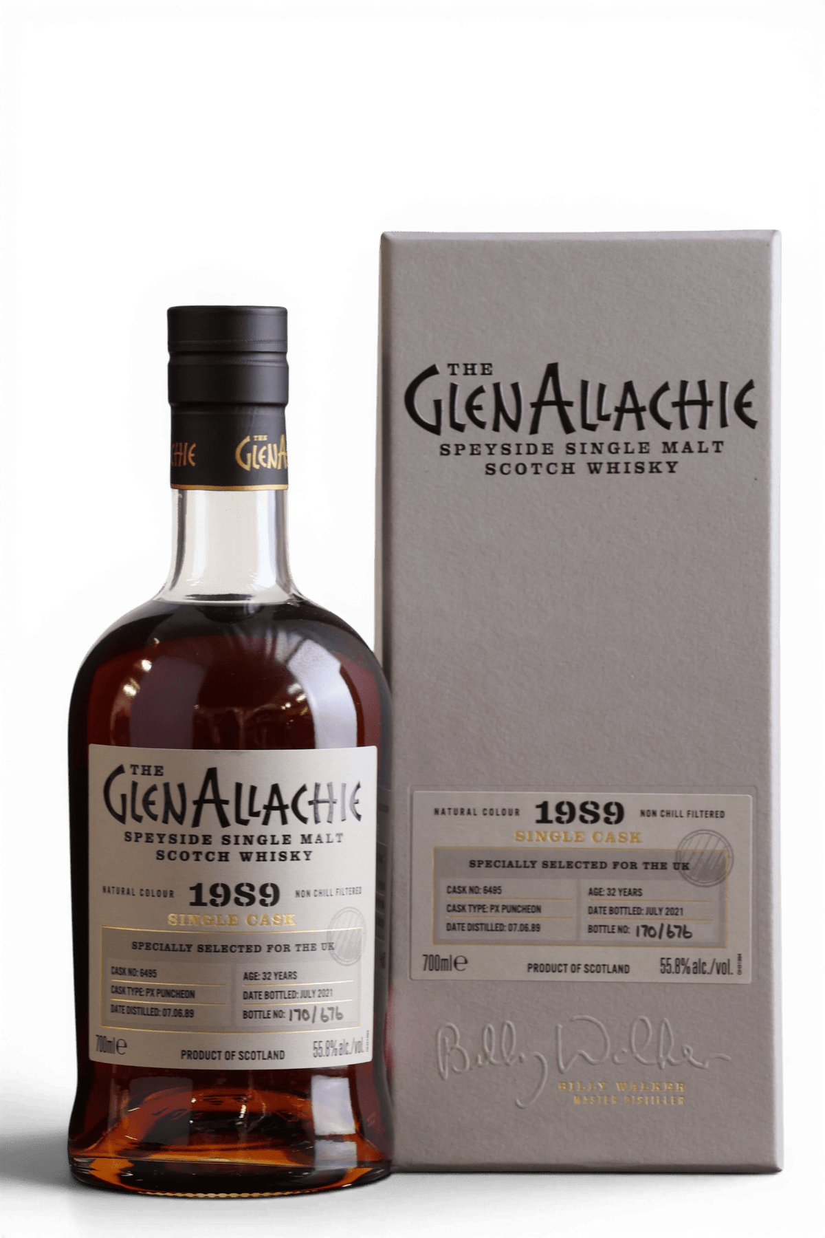 GlenAllachie 32 Year Old 1989 | Single Cask No.6495 | UK Exclusive | 70cl, 55.8% ABV - Just Whisky Online Shop
