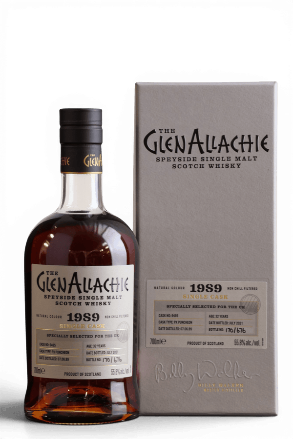 GlenAllachie 32 Year Old 1989 | Single Cask No.6495 | UK Exclusive | 70cl, 55.8% ABV - Just Whisky Online Shop