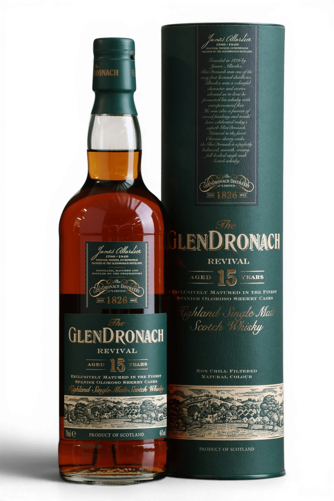 GlenDronach 15 Year Old Revival Single Malt Scotch Whisky | 70cl, 46% ABV - Just Spirits Co