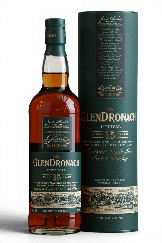 GlenDronach 15 Year Old Revival Single Malt Scotch Whisky | 70cl, 46% ABV - Just Spirits Co
