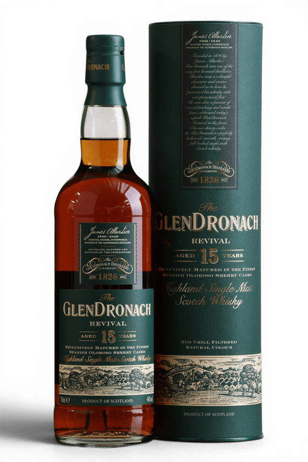 GlenDronach 15 Year Old Revival Single Malt Scotch Whisky | 70cl, 46% ABV - Just Spirits Co