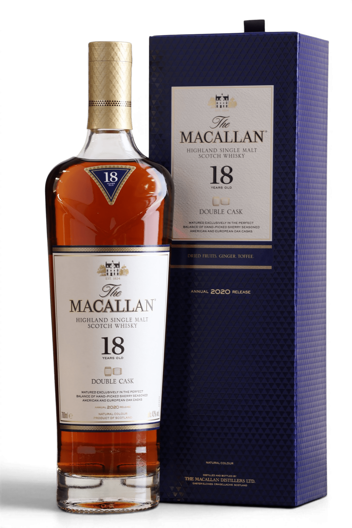 Macallan 18 Year Old Double Cask 2020 Release Single Malt Scotch Whisky | 70cl, 43% ABV - Just Spirits Co