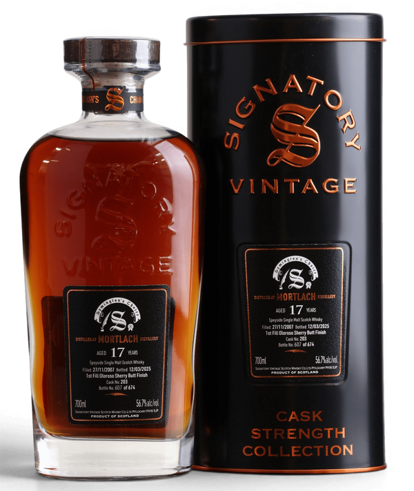 Mortlach 17 Year Old 2007 Signatory Vintage Symington’s Choice Cask Strength Single Malt Scotch Whisky 70cl 56.7% - Just Whisky Online Shop