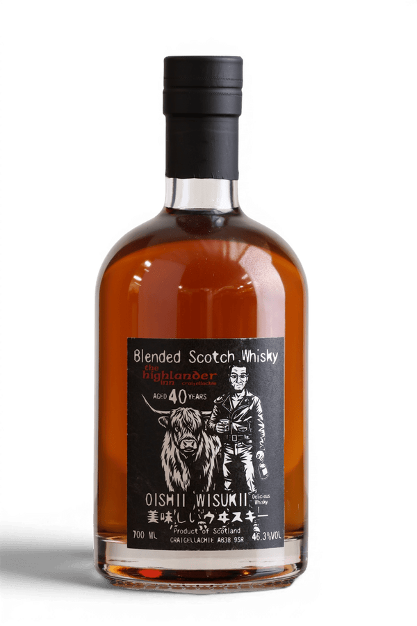 Oishii Wisukii 40 Year Old 2026 | The Highlander Inn Blended Scotch Whisky | 70cl, 46.3% ABV - Just Spirits Co