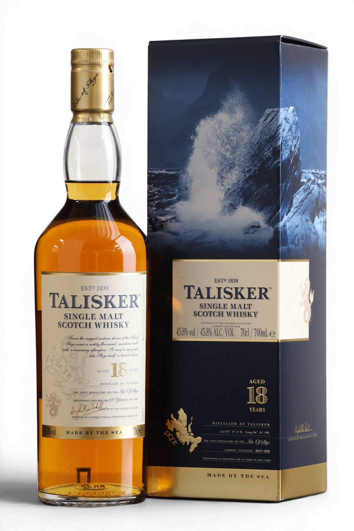 Talisker 18 Year Old (Pre-2021 Bottling) Single Malt Scotch Whisky | 70cl, 45.8% ABV - Just Spirits Co