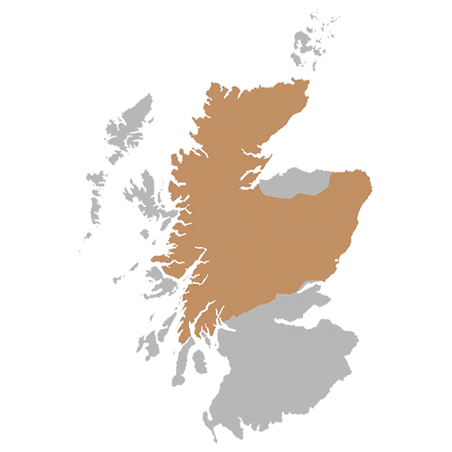 Highlands whisky region map