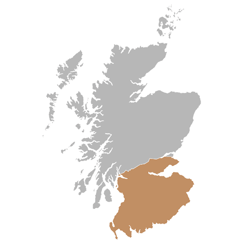Lowlands whisky region map